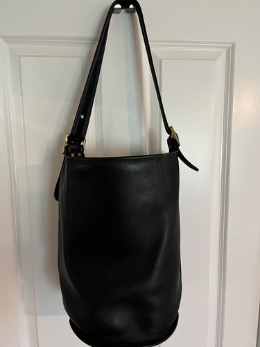Vintage COACH 9085 Duffle Bucket Feed Bag Sac Purse Black