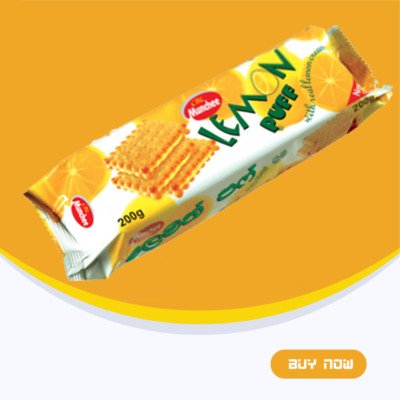 CBL Munchee Lemon Puff Real Cream Biscuits, Tea Biscuit 200g- Free Shipping