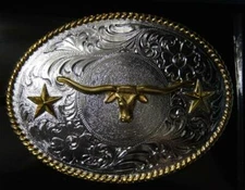 M&F WESTERN Nocona Western Belt Buckle Oval Longhorn 3757013