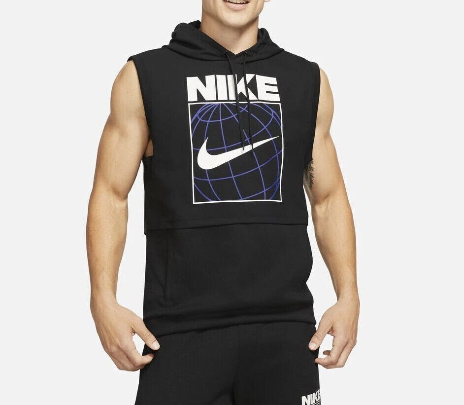 Nike Dri-FIT Men's Sleeveless Graphic Training Tank Top Hoodie Black Small