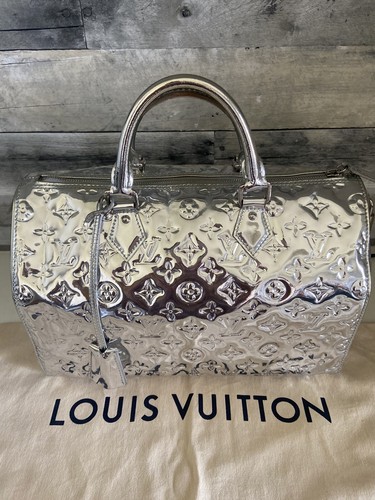 Rare! LOUIS VUITTON Monogram Miroir Speedy 35 Silver | eBay