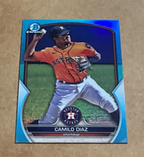 2023 Bowman Chrome # BDC-129 Camilo Diaz Sky Blue Refractor Houston Astros