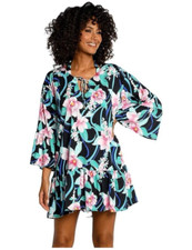 La Blanca 'Nightfall Blooms' Floral Swimsuit Cover-Up Dress Size S, NEW NWOT