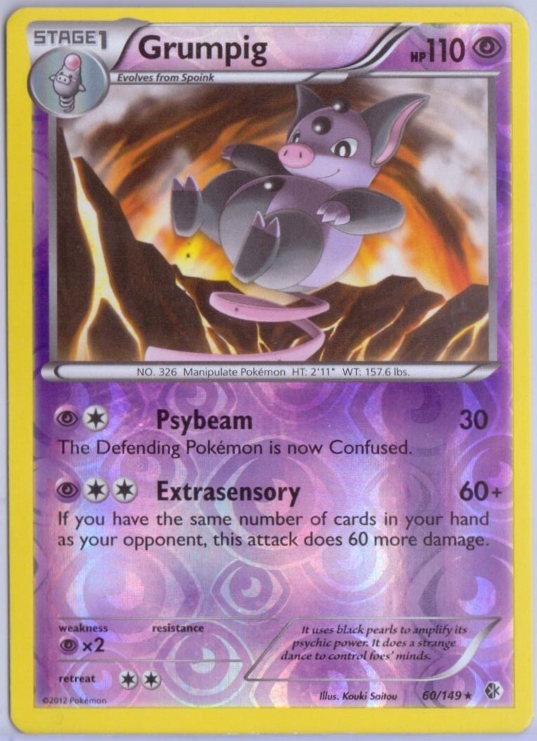 Grumpig - 60/149 - Reverse Holo - Black & White 7: Boundaries Crossed - Pokémon