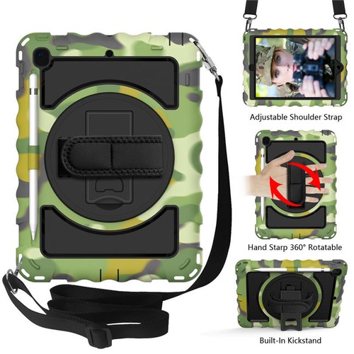 Custodia per iPad 9 8 7 6 5a Generazione Air Pro Resistente Antiurto Supporto + Cinghie - Foto 31 di 85