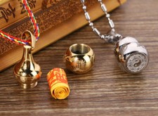 Titanium Steel Gourd Waterproof Medicine Box Pill Case Talisman Necklace Pendant