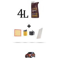 HOFFCAR Kit tagliando 4 FILTRI e 4L OLIO per Mini Cooper II (R55,R56) 1.6 Diesel