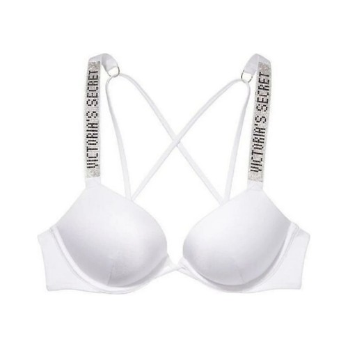 Victorias Secret Bombshell Add 2 Cups Size Shine Strap Bikini Swim Top White NWT - 第 1/5 張圖片