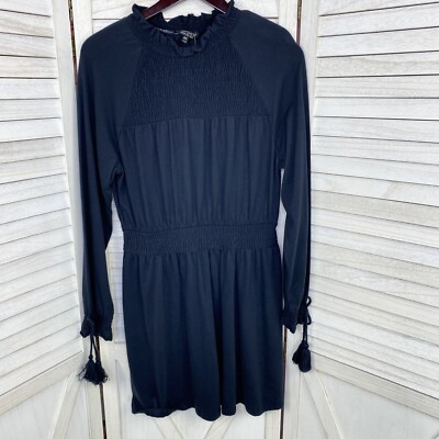 Topshop Dress Women 8 Blue Jersey Knit Tassel Long Sleeve Skater Smocked Waist | eBay Topshop Dress Women 8 Blue Jersey Knit Tassel Long Sleeve Skater Smocked Waist | eBay