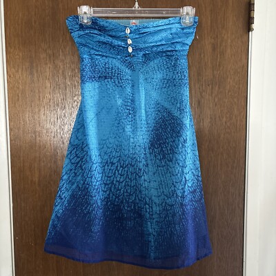 blue dress with shells Crescent Shell Bell Sleeve Dress main image 0