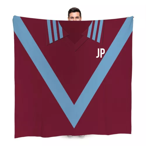 Burnley Retro 1975 Home Football Shirt Personalised Fleece Blanket