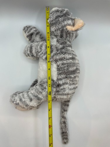 Kmart grau silber weiß gestreift Tabby Katze Kätzchen Kätzchen Schlappmütze Bohne liegend - Bild 3 von 11