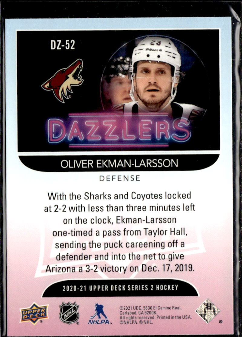 2020-21 Upper Deck Dazzler Blue Oliver EkmanLarsson