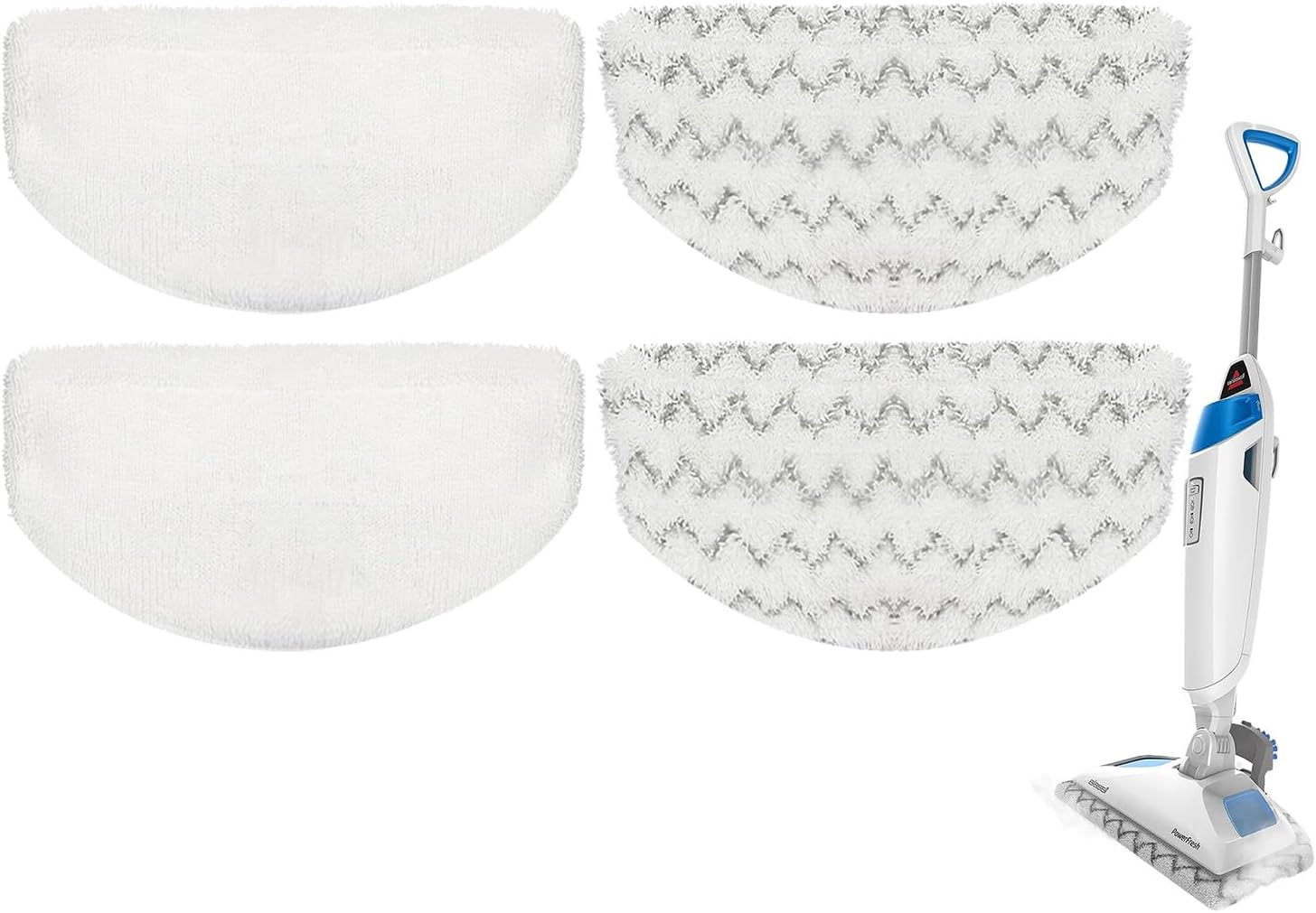 4 Pack Replacement Steam Mop Pads for Bissell Powerfresh 1940 1440 154-image