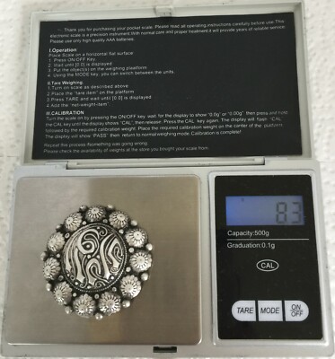Broche Ancienne En Argent - Motif Floral - Années 1920-1940 - Vintage