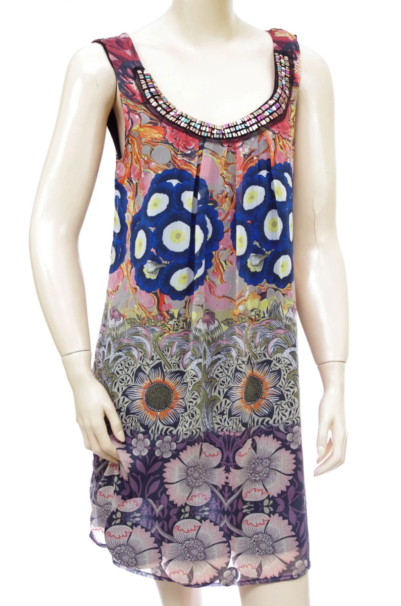 Robe courte bleue à bretelles cache cœur doublée "Promod". Taille XL
