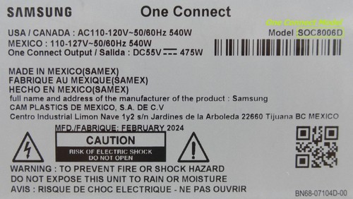 Pre-Owned TESTED Samsung QN85QN900DF One Connect *NO CORDS* BN96-56838A SOC8006D - Picture 5 of 5