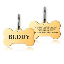 Dog Tag Engraved Personalised Pet Tags ID Tags Engraved Name Collar Tag Bone