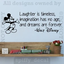 Disney Mickey Laughter Imagination Dreams Forever Wall Quote Vinyl Wall Decal
