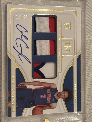 CADE CUNNINGHAM RPA Rookie Jersey Patch Auto 2021 National Treasures /25 3 CLR!