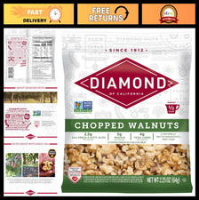 Chopped Walnuts 2.25 oz - 12 Pack, Fresh Nut Snack, Baking Ingredient, Healthy S