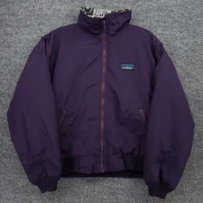 VINTAGE LL Bean Jacket Womens Medium Purple Warm Up Bomber Full Zip Fleece Lined