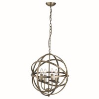 Kunstvolle Rustikal Pendelleuchte In Bronze Decke 4X E14 Leuchte Beleuchtung