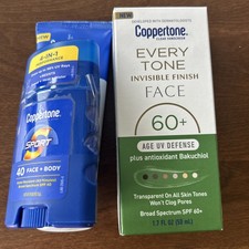 COPPERTONE EVERY TONE FACE SPF 60  1.7oz EXP 01/27  SPORT FACE  BODY 2.5 9/26