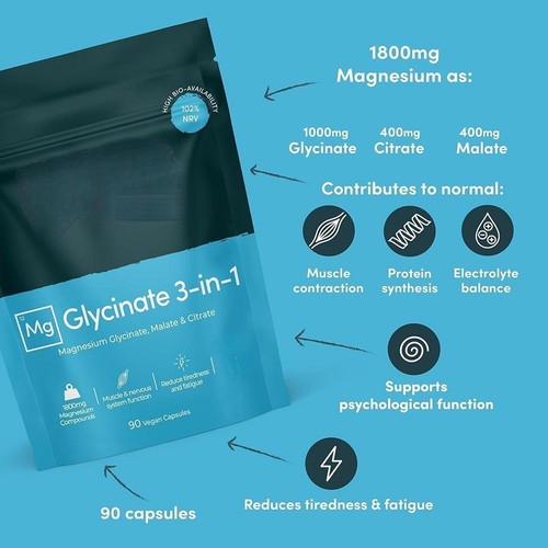 2x Magnesium Glycinate 3in1 Complex 1800mg Magnesium Supplements High Absorpt2025 - Picture 6 of 11