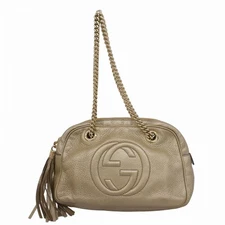 Gucci Soho Leather Shoulder Bag Beige Gold Hardware 308983 #RC06246