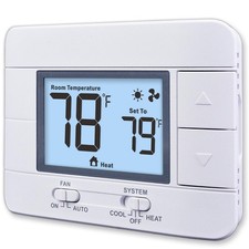 Non Programmable Thermostat for Home 1 Heat/ 1 Cool Single-Stage System, with...
