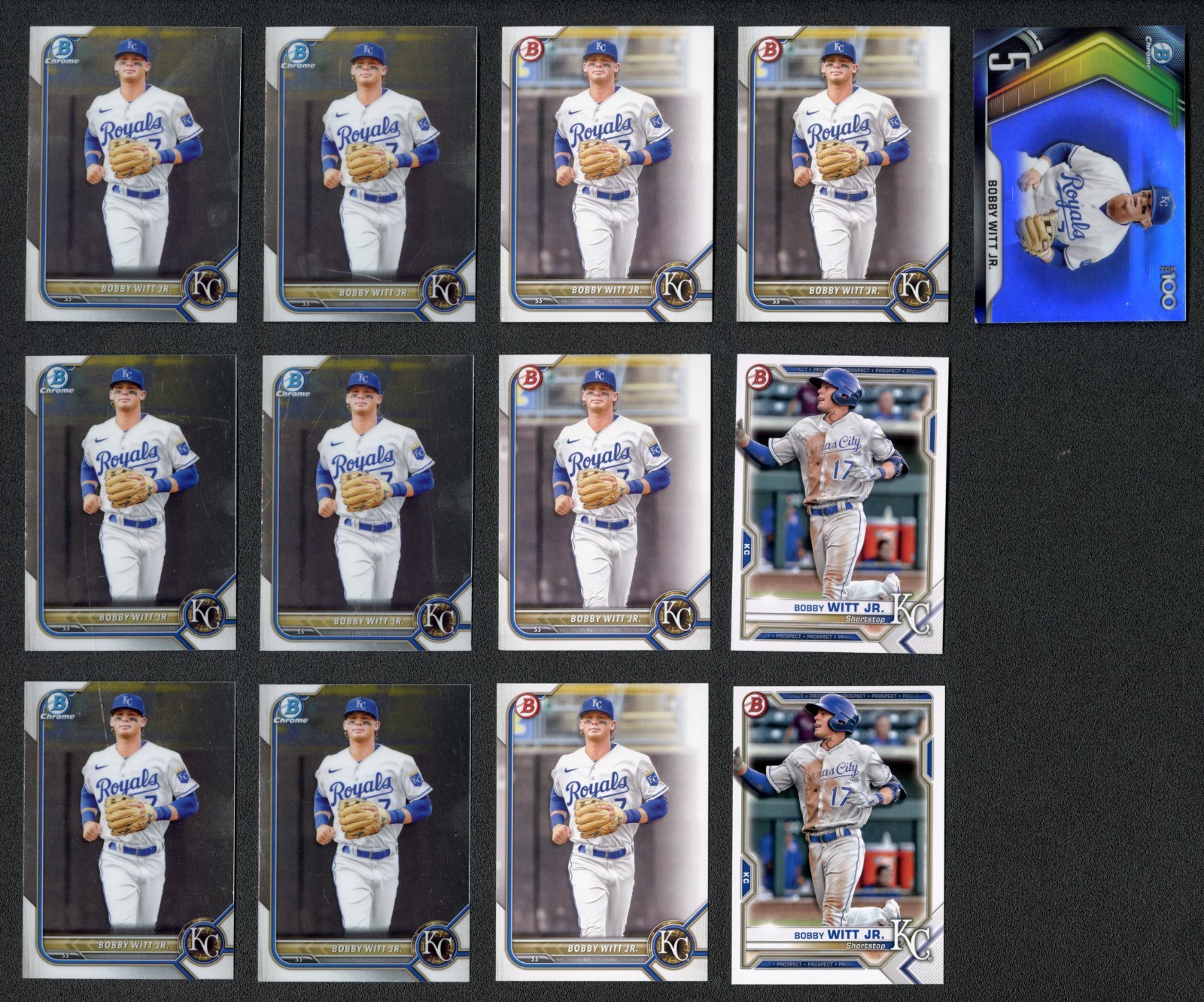 2021-2022 Bowman MLB Lot of 13 Bobby Witt Jr. Inserts Chrome Kansas City Royals