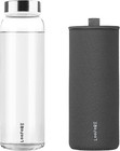 Glass Water Bottle 1L 1000ml, BPA-Free Leak Proof, 1 Litre Large Borosilicate W
