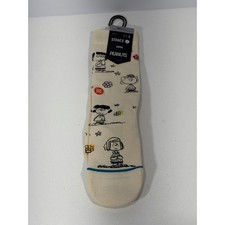 Stance Peanuts Girl Power Crew Socks Off White Infiknit Small A545D22GIR NEW