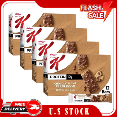 4 Pack Special K Protein Meal Bars Chocolate Chip Cookie Dough 12 Count 19 oz