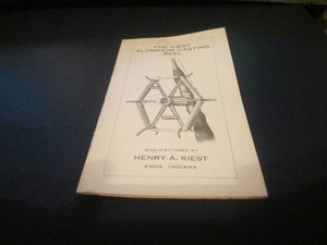 16 Page Booklet,Kiest Aluminum Casting Reel Knox,Ind.