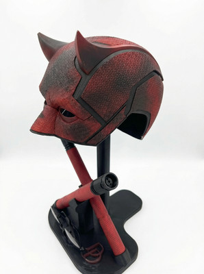 Daredevil Maske und Schlagstöcke Set Integralhelm Rot Helm Marvel Cosplay