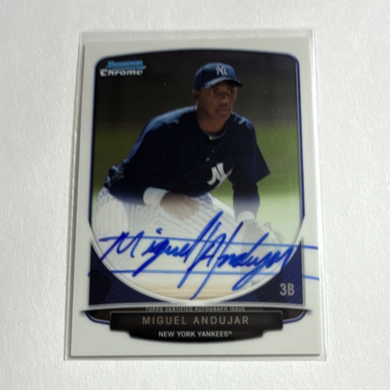 Miguel Andujar 2013 Topps Bowman Chrome Autograph Card #BCA-MAJ Yankees