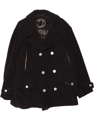 MURPHY & NYE Womens Double Breasted Coat UK 18 XL Black Polyester AW01