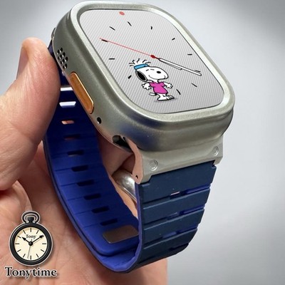 AeroFlex Piano Mod Kit Apple Watch Ultra 49mm Custom Blue Sport Band + Hard Case