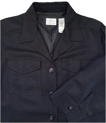 Emma James Linen Blend Jacket Womens 10 Dark Navy Blue Professional Academia