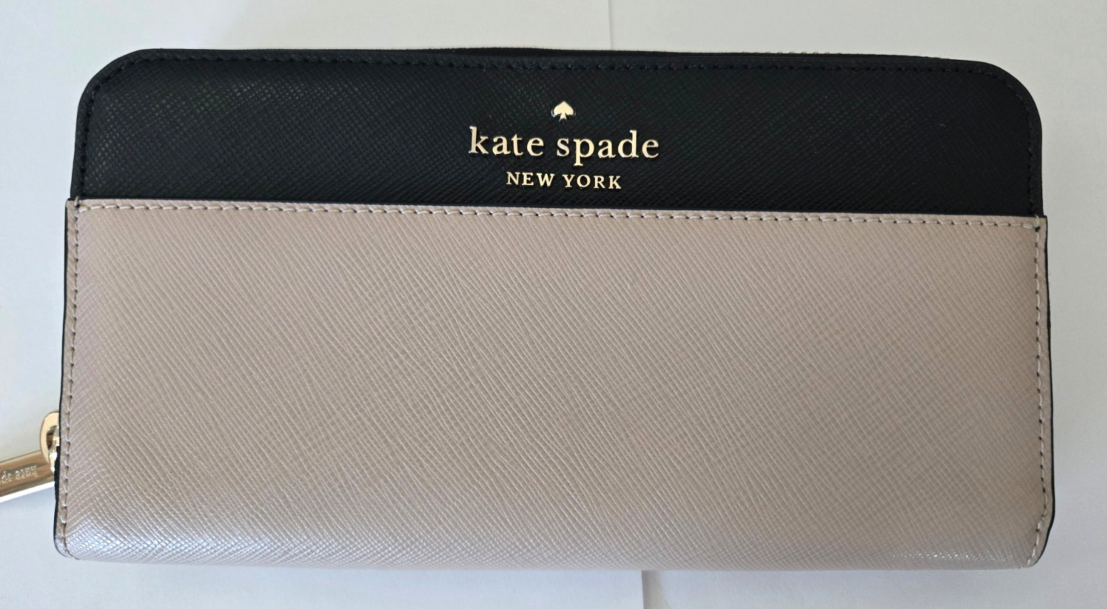 Kate spade New York Staci Continental Black & beige Leather  Zip around Wallet