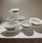 Pyrex & Corelle | Spring Blossom Green/Crazy Daisy | VTG Set 6 Pieces Cup Bowl
