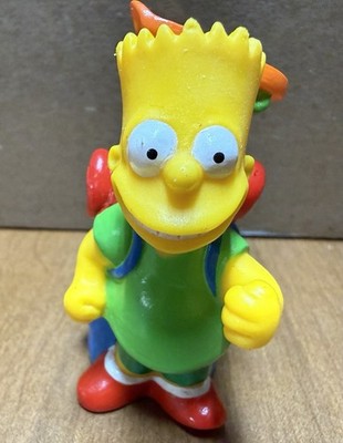Vintage 1990 Simpsons Bart Camping Action Figure Burger King Toy Skateboard 3 