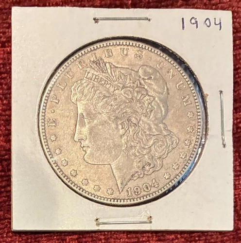 1904 Morgan Silver Dollar, Philadelphia Mint, Circulated, 90% Silver US Coin