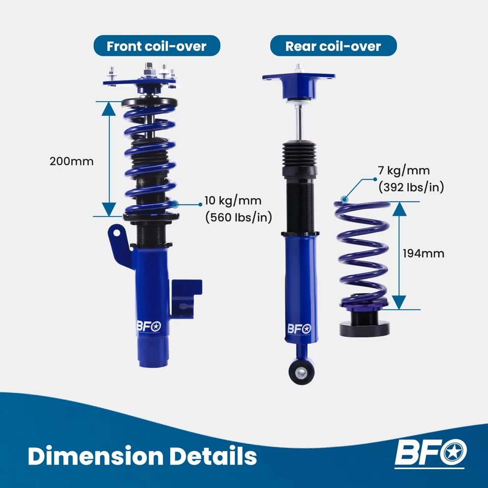 Coilover Kits for Mazda 3 BK SP23 2004-2009 BL 2010-2013 Coilovers Shock Struts - image 3 of 4