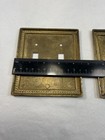 2 Brass Double wall plate Two toggle light switch Rope Edge Design — photo 4