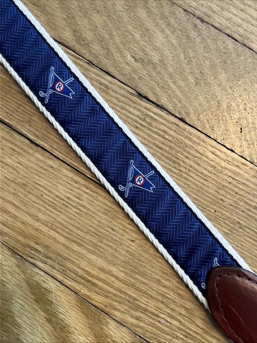 YRI Embroidered Ribbon & Leather Golf Club,Belt Mens Size 30 USA made - Bild 7 von 12