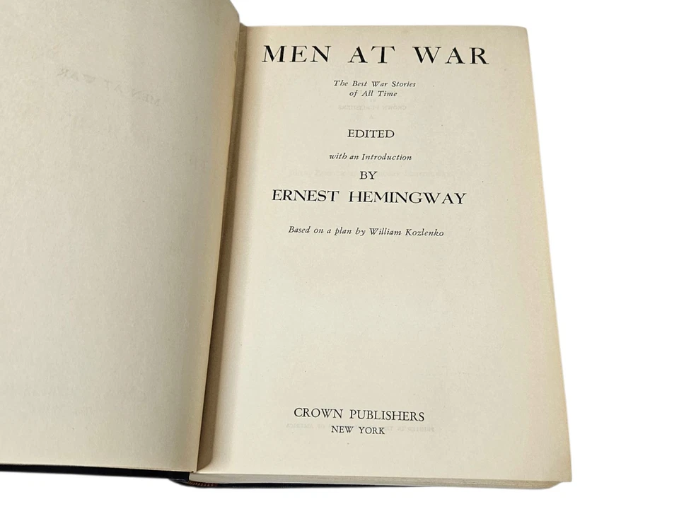 Men at War The Best War Stories of All Time Ernest Hemingway 1942 First Edition - Image 4 of 4