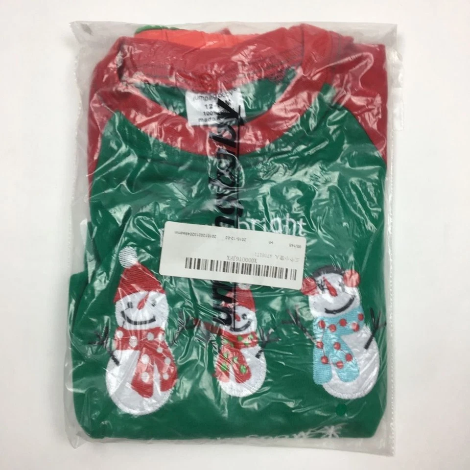 NUEVO NAVIDAD bebé talla 12-18 meses muñecos de nieve saltando bebé vacaciones pijama pijama Foto 4 de 4